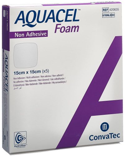 ConvaTec, ConvaTec AQUACEL Foam nicht adhäsiv 15x15cm (5 Stk)