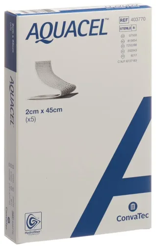 ConvaTec, ConvaTec AQUACEL Hydrofiber Tamponaden 2x45cm (5 Stk)