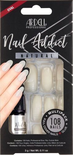 Ardell, Ardell - Künstliche Fingernägel, Nail Addict Natural OvalMultipack, Set, Weiss