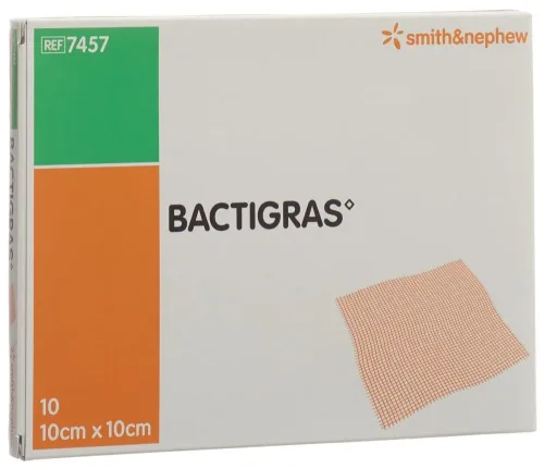SMITH & NEPHEW, BACTIGRAS Gazeverband, 10cmx10cm (10 Stk)