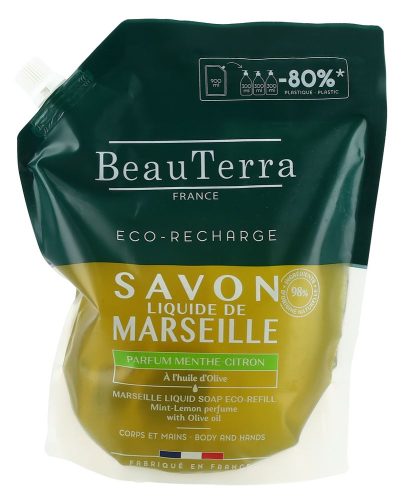 BeauTerra, BeauTerra Flüssigseife Marseille, Minze-Zitrone (900ml)