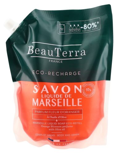 Laboratoire Beauterra, Beauterra Savon Liquide de Marseille Parfum Fleur d'Oranger Nachfüllpackung