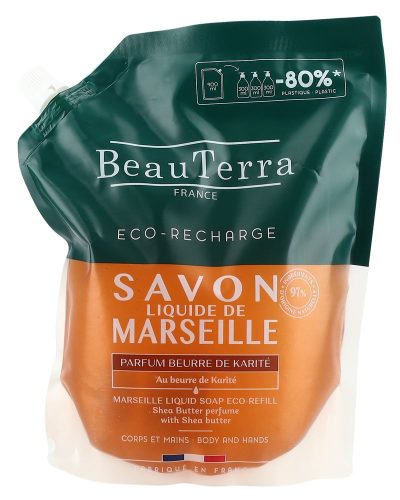 Laboratoire Beauterra, Beauterra Flüssigseife aus Marseille Parfum Karitébutter Nachfüllpackung