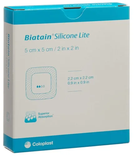 Coloplast, Biatain Silicone Lite Schaumverband 5x5cm (5 Stk)