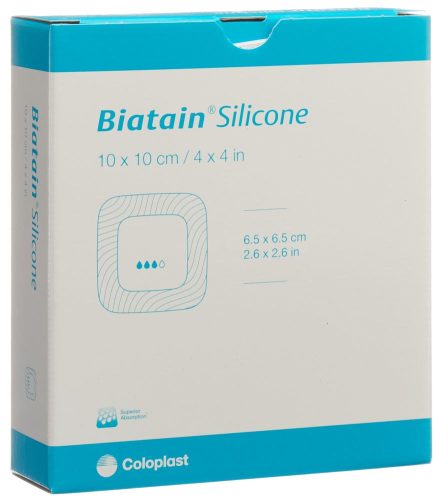 Coloplast, Biatain Silicone Schaumverband, 10x10cm, selbst-haftend (10 Stk)