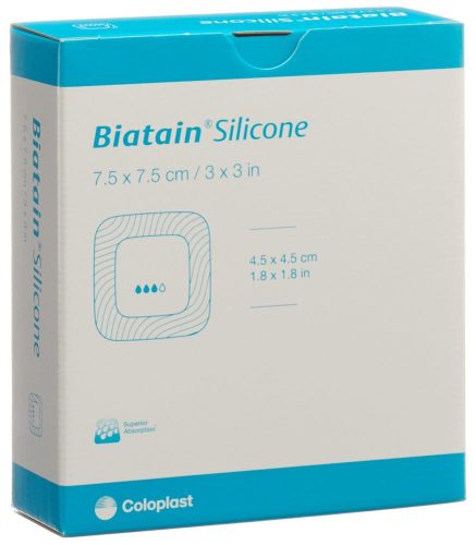 Coloplast, Biatain Silicone Schaumverband 7.5x7.5cm selbst-haftend (10 Stk)