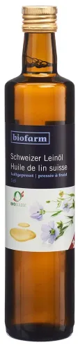 biofarm, biofarm Leinöl CH Knospe Bio Suisse (5dl)