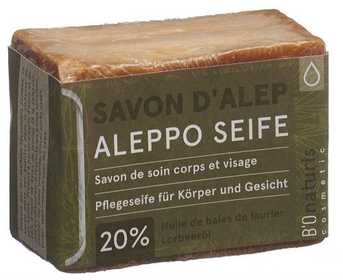 Bionaturis, Bionaturis - Aleppo Seife 20% Lorbeer-Öl, Savon d'Alep 20%, 200  g