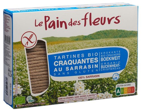 Le Pain des fleurs, Le Pain des fleurs Blumenbrot Knusprige Bio Buchweizen-Schnitten ohne Salz & Zucker (300g)