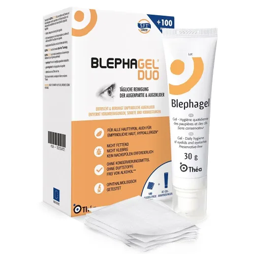 BLEPHAGEL Duo, BLEPHAGEL Duo Gel 30g + 100 Pads (1 Stk)