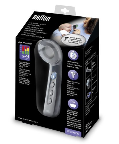 Braun, Braun No touch + touch schwarz Fieberthermometer Berührungsloses messen