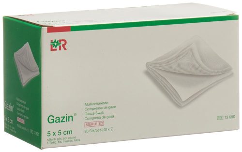 Gazin, Gazin Mullkompressen 5x5cm, 12-fach, steril (80 Stk)