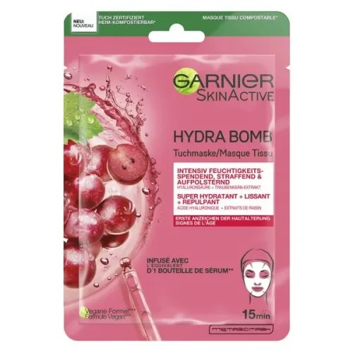 Garnier, Garnier - SkinActive Hydra Bomb Tuchmaske Intensiv Straffend, Hydra Bomb anti age, 1 Stück