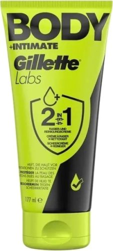 Gillette, Gillette - Labs Body + Intimate 2 in 1 Rasier- und Reinigungscreme mit Aloe Vera, 177 ml