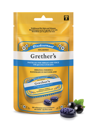 Grethers, Grethers Blackcurrant Pastillen ohne Zucker (110 g)