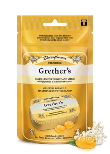 Grether's, Grether's Elderflower Pastillen, zuckerfrei (110g)