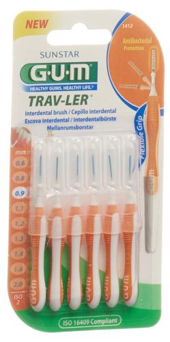 Sunstar Gum, SUNSTAR Gum Proxabrush TravLer 0.9mm Interdentalbürsten (6 Stk)