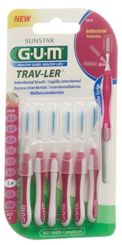 Sunstar Gum, SUNSTAR Gum Proxabrush TravLer 1.4mm Interdentalbürsten (6 Stk)