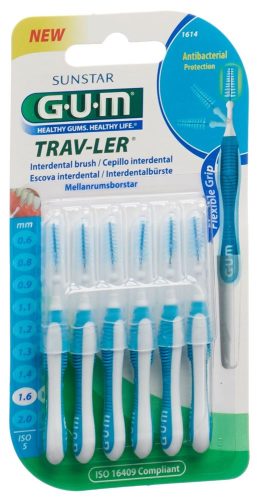 Sunstar Gum, SUNSTAR Gum Proxabrush TravLer 1.6mm Interdentalbürsten (6 Stk)