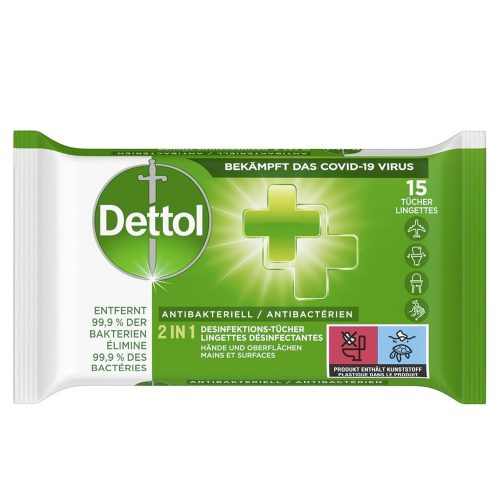 Dettol, Dettol 2in1 Desinfektions-Tücher (15 Stk)
