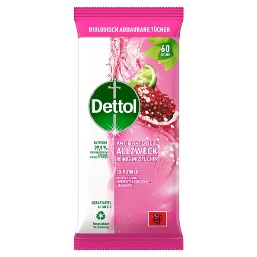 Dettol, DETTOL Allzweck-Reinigungst&uuml;cher 3251413 Granatapfel & Limette 66 St&uuml;ck