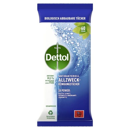 Dettol, DETTOL Allzweck-Reinigungst&uuml;cher 3251349 Ozeanfrische 66 St&uuml;ck