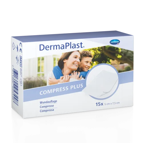 DERMAPLAST, DermaPlast Compress Plus, 5x7.5cm (15 Stk)