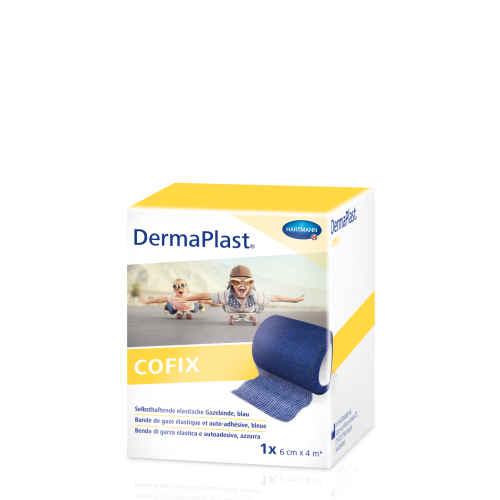 DERMAPLAST, DermaPlast Gazebinde CoFix, 6cmx4m, blau (1 Stk)
