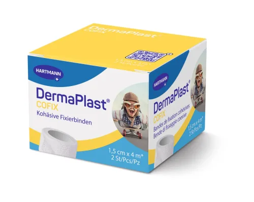 DERMAPLAST, DermaPlast COFIX Selbsthaftende Gazebinde, 1,5cmx4m, weiss (2 Stk)