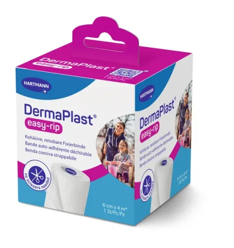 DERMAPLAST, DermaPlast easy-rip Fixier- und Stützbinde weiss, 6cmx4m (1 Stk)