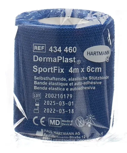 DERMAPLAST, DermaPlast SportFix 6cmx4m, blau (1 Stk)