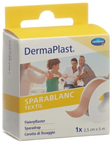 DERMAPLAST, DermaPlast Sparablanc Textil Fixierpflaster, 2.5cmx5m, hautfarben (1 Stk)