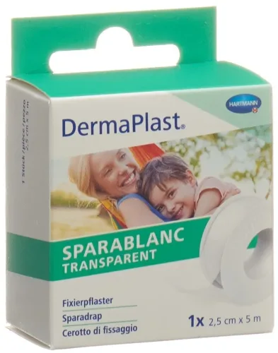 DERMAPLAST, DermaPlast Sparablanc Transparent, 2.5cmx5m, weiss (1 Stk)