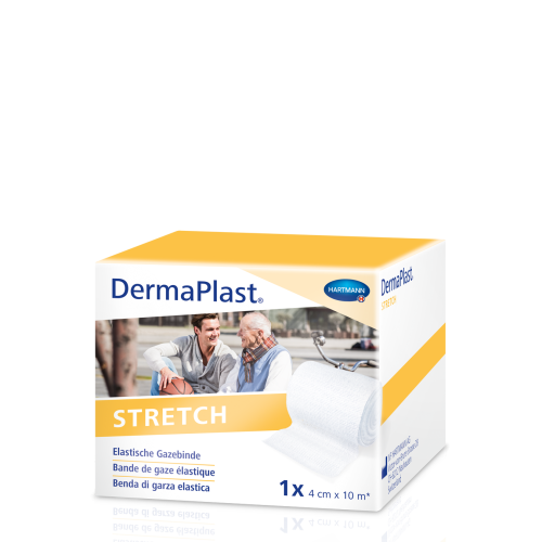 DERMAPLAST, DermaPlast STRETCH Gazebinde, 4cmx10m, weiss (1 Stk)