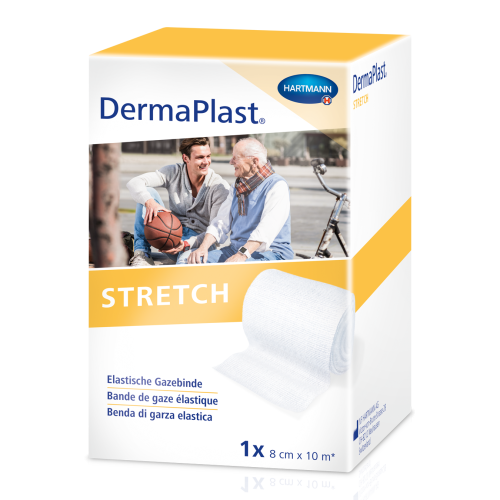 DERMAPLAST, DermaPlast Stretch Gazebinde 8cmx10m weiss (1 Stk)