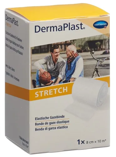 DERMAPLAST, DermaPlast Stretch Gazebinde 8cmx10m weiss (1 Stk)