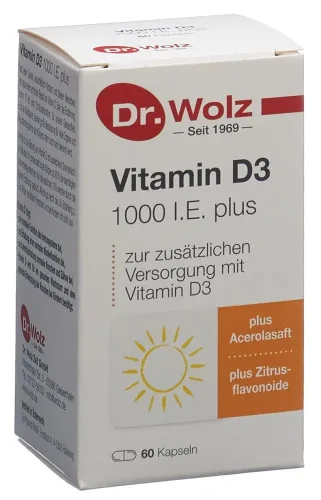 Dr. Wolz, Dr. Wolz Vitamin D3 1000 I.E. plus Kapseln (60 Stk)
