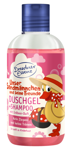Dresdner Essenz, Dresdner 2in1-Kinderduschgel, Schnatterinchen, Erdbeere (250ml)
