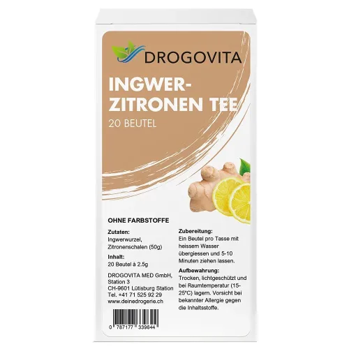 Drogovita, DROGOVITA Ingwer-Zitronen Tee (20 Beutel)