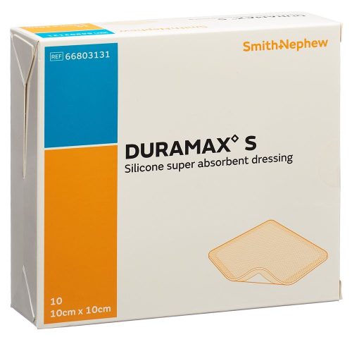 SMITH & NEPHEW, DURAMAX S Silikon-Superabsorber, 10x10cm (10 Stk)