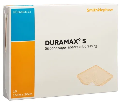 SMITH & NEPHEW, DURAMAX S Silikon-Superabsorber, 15x20cm (10 Stk)