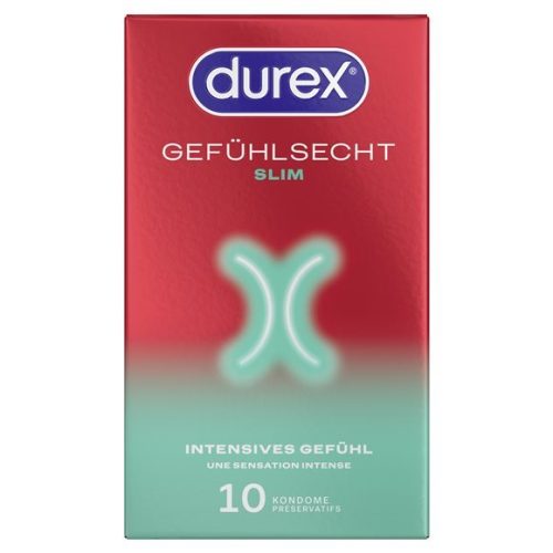 Durex, DUREX Gef&uuml;hlsecht Slim fit Pr&auml;servativ 10 Stk