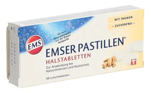 Emser, EMSER Pastillen mit Ingwer zuckerfrei (30 Stk)