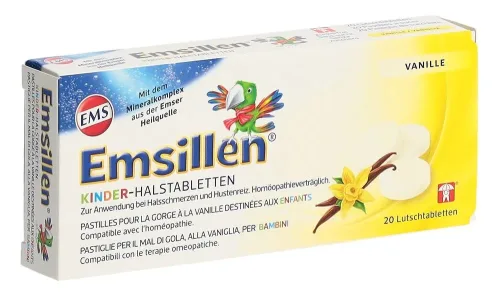Emser, EMSILLEN Kinder-Halstabletten Vanille 20 Stk