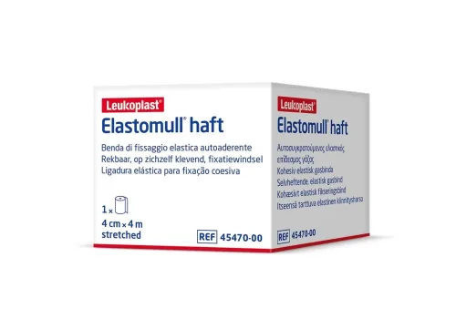 Elastomull haft, Elastomull haft Gazebinde weiss, 4mx4cm, Rolle (1 Stk)