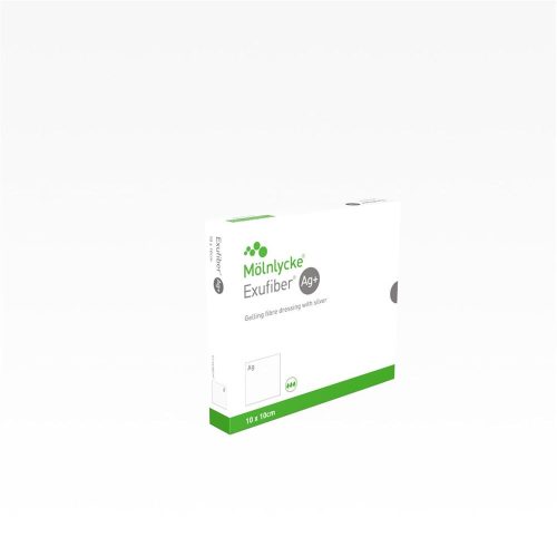 Exufiber, Exufiber Ag+ gelbildender Faserverband, 10x10cm (10 Stk)