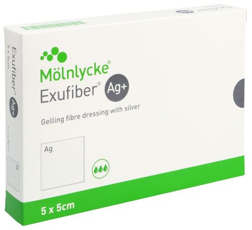 Exufiber, Exufiber Ag+ 5x5cm Faserverband (10 Stk)