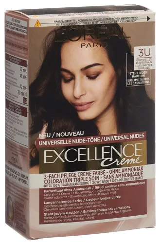 Excellence, L'Oréal Paris Excellence Nude-Töne 3Us Dunkelbraun, 1Stk
