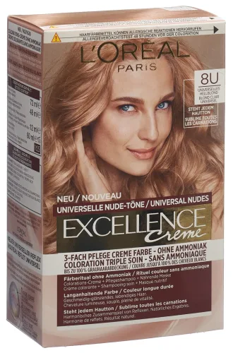 Excellence, L'Oréal Paris Excellence Nude-Töne 8Us Lichtblond, 1Stk