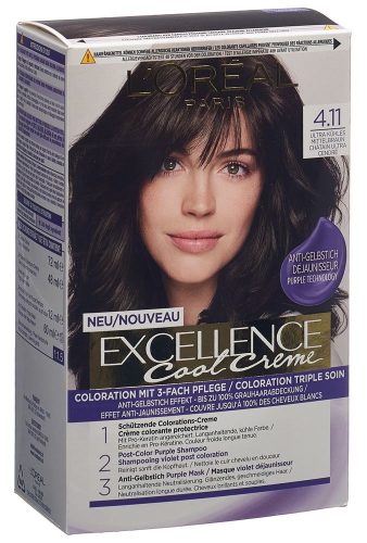 Excellence, L'Oréal Paris Excellence Cool Crème 4.11 Ultra Kühles Mittelbraun